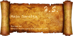 Hain Sarolta névjegykártya