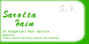 sarolta hain business card